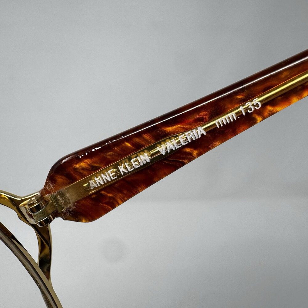 Vintage Anne Klein Valeria 322 Gold Tortoise Eyeglass Frames 56-17-135 New - Picture 7 of 10